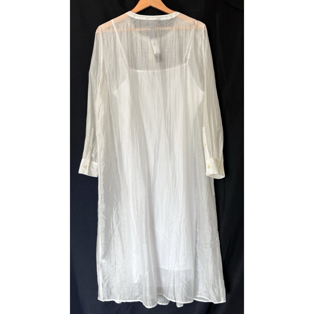 NWT Banana Republic Pleated Organza Midi Dress XL White Tencel Pintuck Romantic - Picture 5 of 16